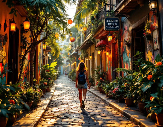 Un voyage malaisie à Georgetown, ruelles colorées sous lanternes pour une ambiance tropicale authentique.